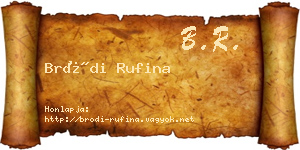 Bródi Rufina névjegykártya